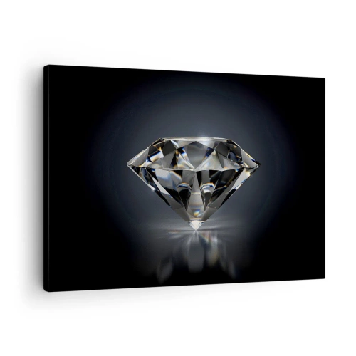 Obraz na płótnie - Diament na ciemnym tle w artystycznym ujęciu - 70x50cm - Best girls friend - Nowoczesna dekoracja ścienna do salonu i sypialni ARTTOR