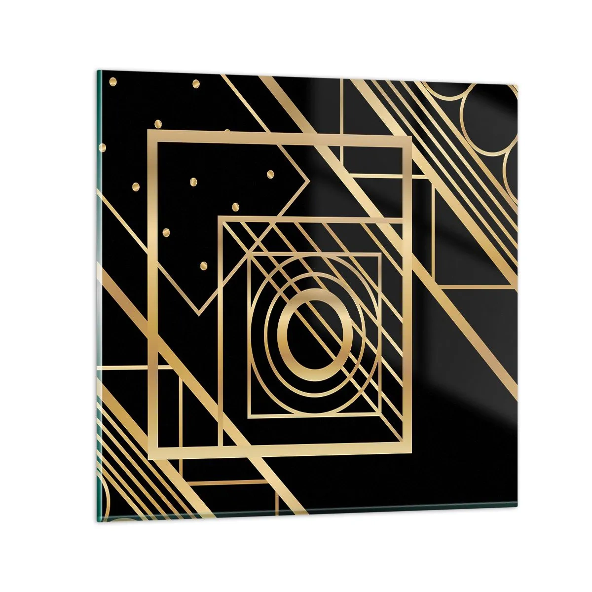 Obraz na szkle - Złota geometria - 70x70 cm