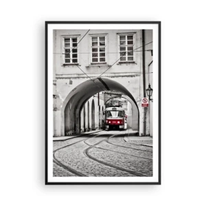 Plakat w czarnej ramie - Przez miejski labirynt - 70x100 cm