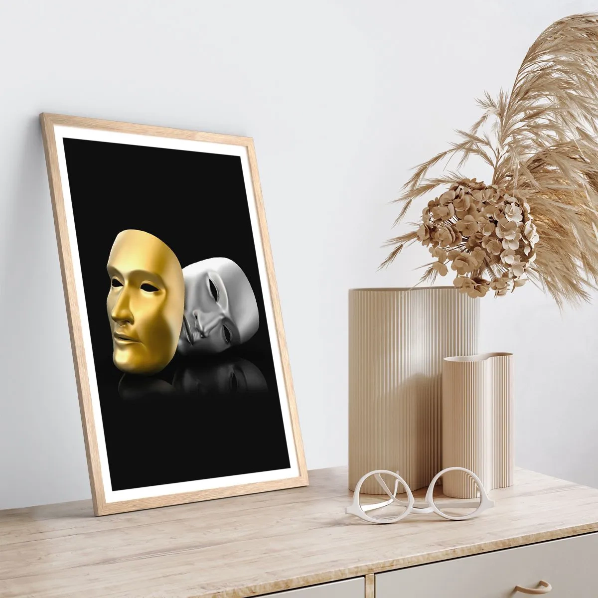 Plakat w ramie jasny dąb - Życie to jest teatr - 50x70 cm