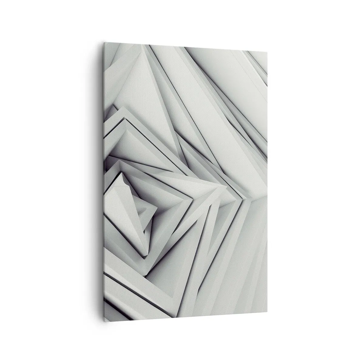 Obraz na płótnie - Abstrakcyjna kompozycja geometrycznych kształtów w odcieniach szarości - 80x120cm - Ostrych kątów pąkowie - Nowoczesna dekoracja ścienna do salonu i sypialni ARTTOR