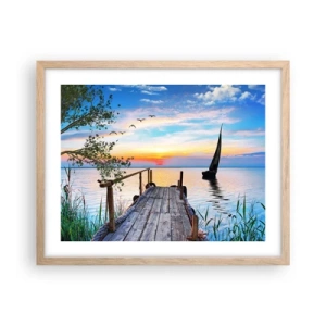 Plakat w ramie jasny dąb - Dobry wieczór - 50x40 cm