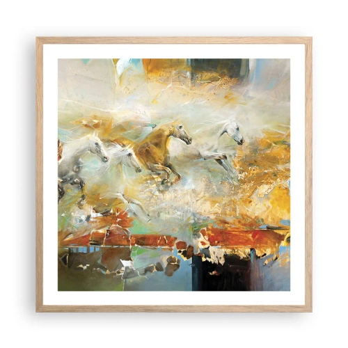 Plakat w ramie jasny dąb - Galopem przez światło - 60x60 cm