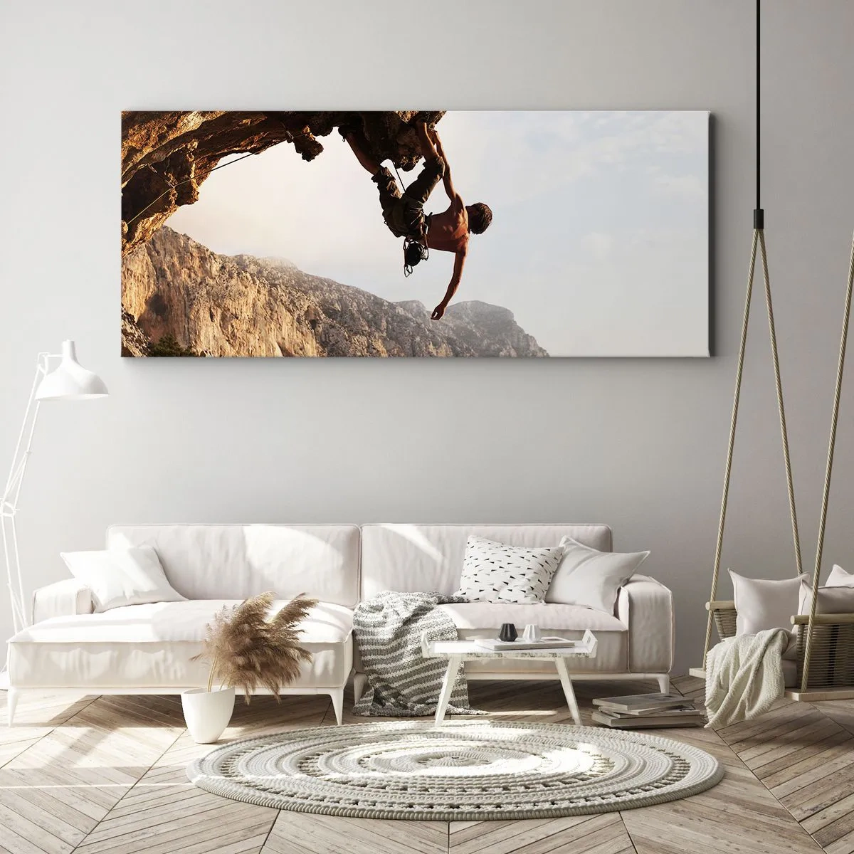 Obraz na płótnie - Świat skurczony w garści na obrywie głazu - 100x40 cm