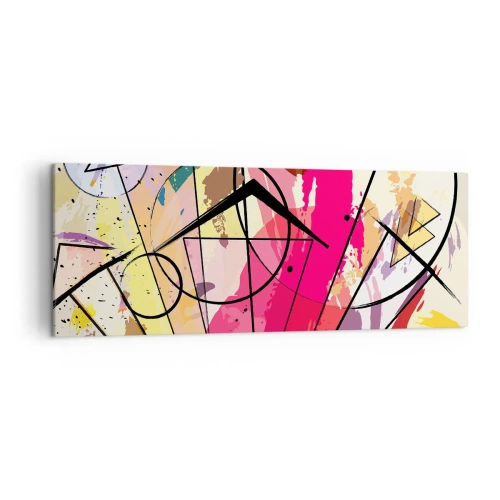 Obraz na płótnie - Abstrakcja z liniami i geometrycznymi kształtami - 140x50cm - Eksplozja - Nowoczesna dekoracja ścienna do salonu i sypialni ARTTOR