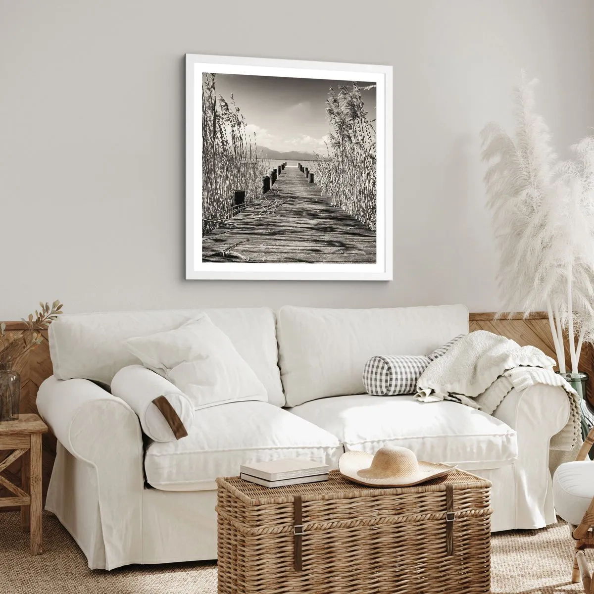 Plakat w białej ramie - W zaciszu traw - 30x30 cm