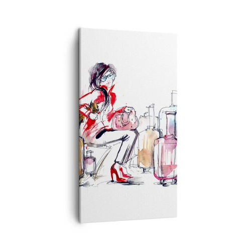 Obraz na płótnie - Siądźmy przed podróżą - 45x80 cm