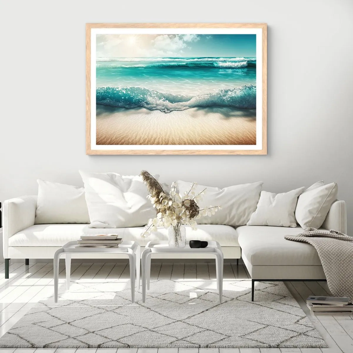 Plakat w ramie jasny dąb - Spokój oceanu - 40x30 cm