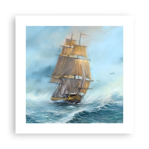 Plakat - Mknący po falach - 40x40 cm