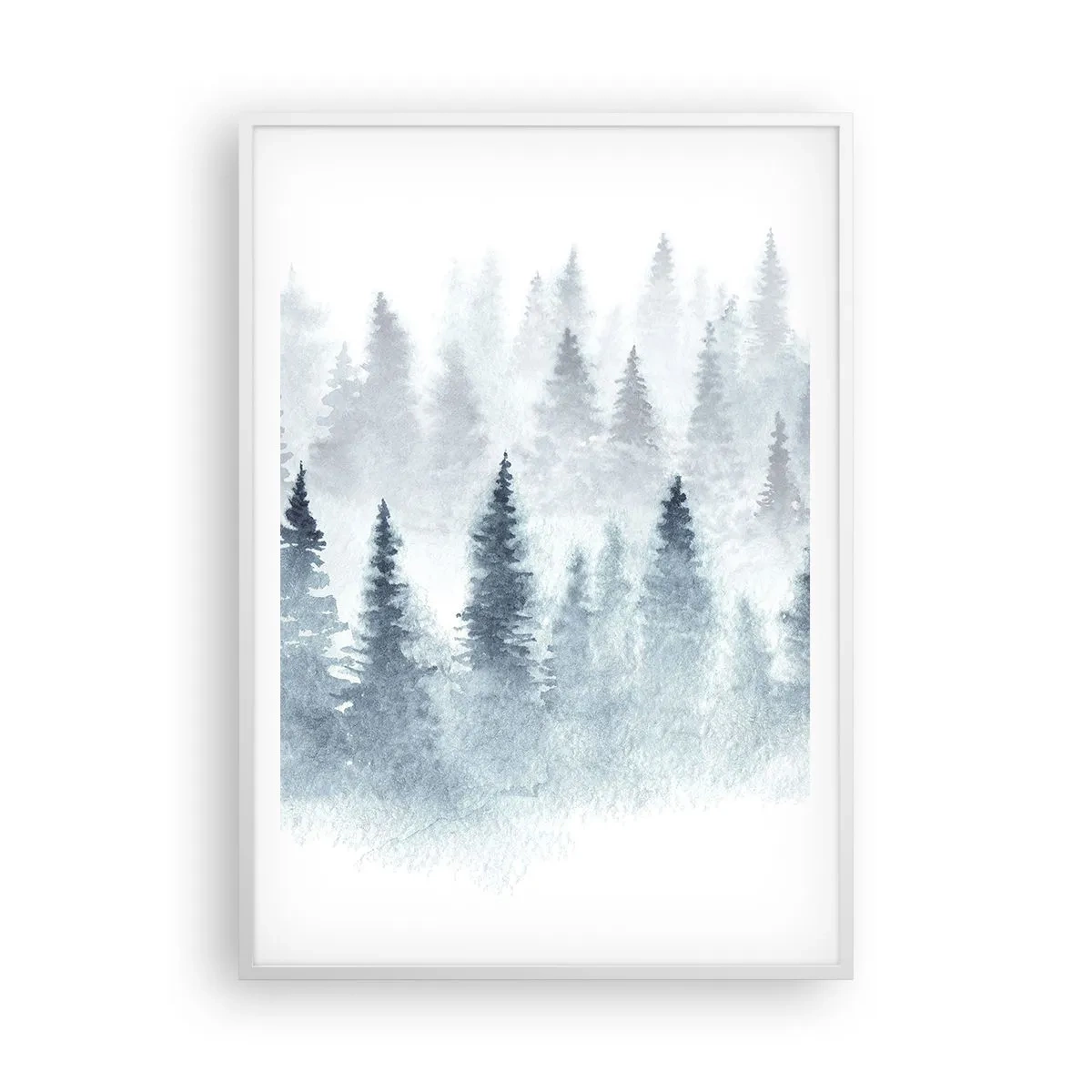 Plakat w białej ramie - Otulone mgłą - 70x100 cm