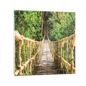 Obraz na szkle - Zawieszony w zieleni - 40x40 cm