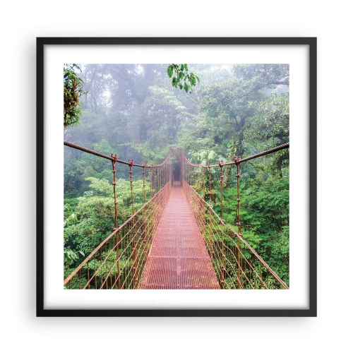 Plakat w czarnej ramie - Zawieszony nad koronami - 50x50 cm