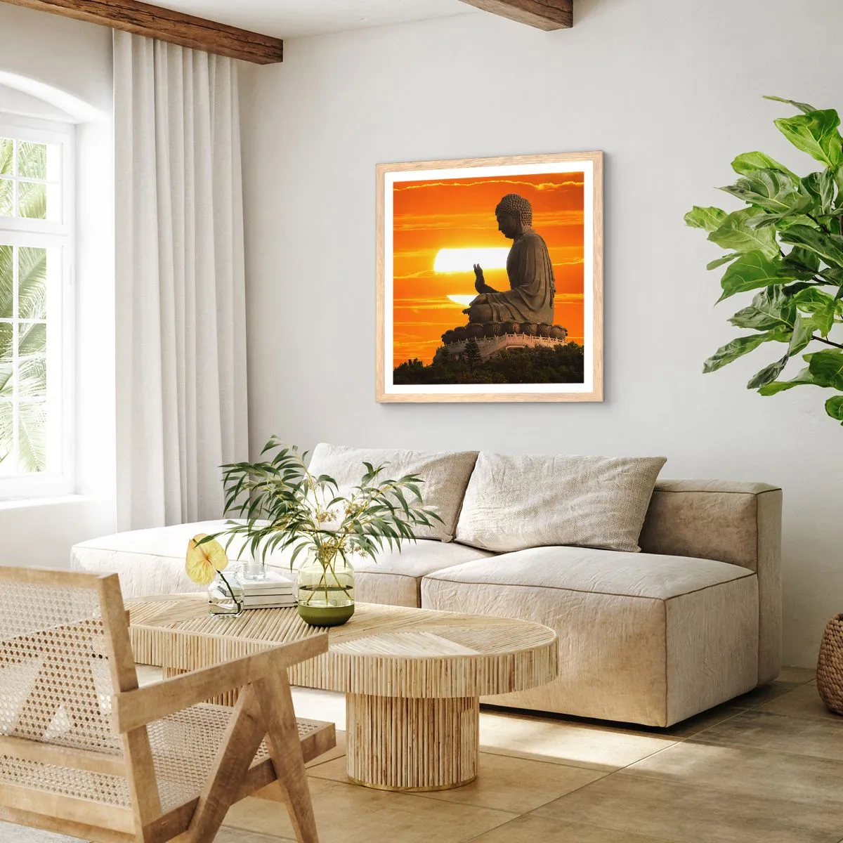 Plakat w ramie jasny dąb - Bez strachu przed światem - 30x30 cm