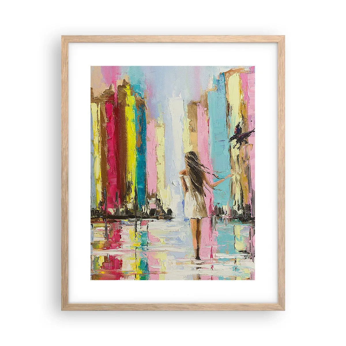 Plakat w ramie jasny dąb - Idż za mną - 40x50 cm