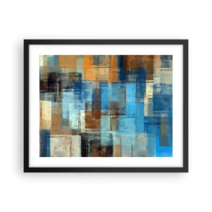 Plakat w czarnej ramie - Przez błękitną zasłonę - 50x40 cm