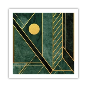 Plakat - Dynamika złota i lazuru - 60x60 cm