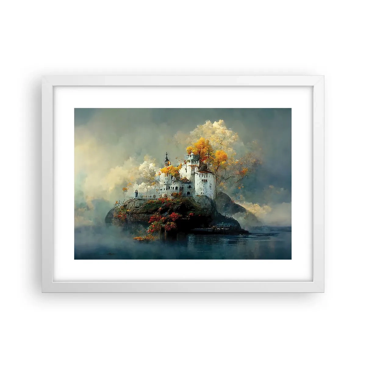 Plakat w białej ramie - Początek romantycznej opowieści - 40x30 cm