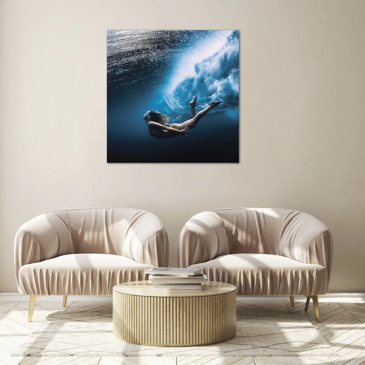 Obraz na szkle - Współczesna syrena - 50x50 cm