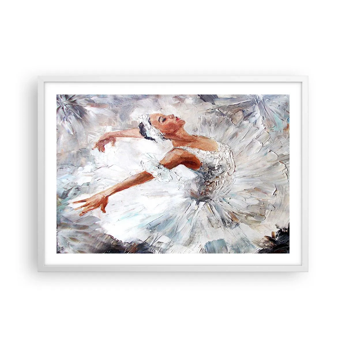 Plakat w białej ramie - Delikatna i lekka jak tiul - 70x50 cm