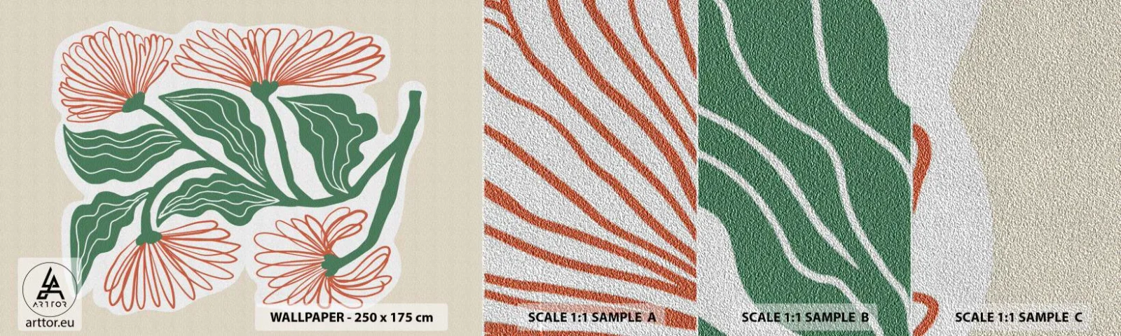 Fototapeta Próbka Premium Sand - Ludowe i nowoczesne - Boho, Kwiaty, Minimalizm - 100x30 cm