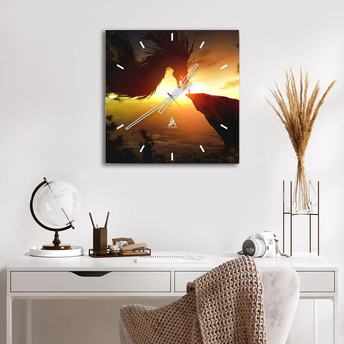 Zegar ścienny - Pogromca smoka - 40x40 cm