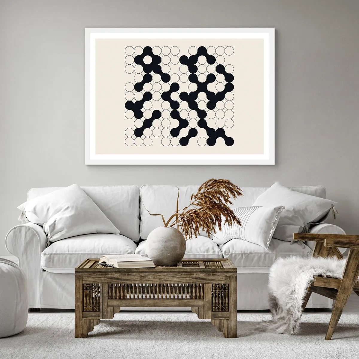 Plakat w białej ramie - Chińska gra – wariacja - 40x40 cm