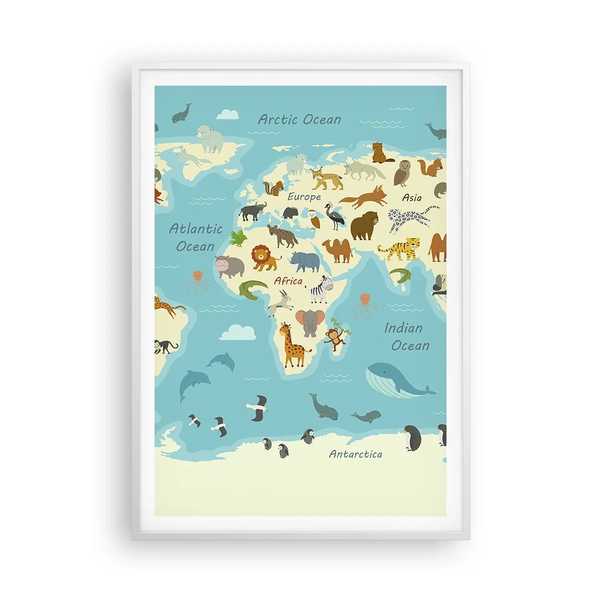 Plakat w białej ramie - Dobrzy sąsiedzi - 70x100 cm