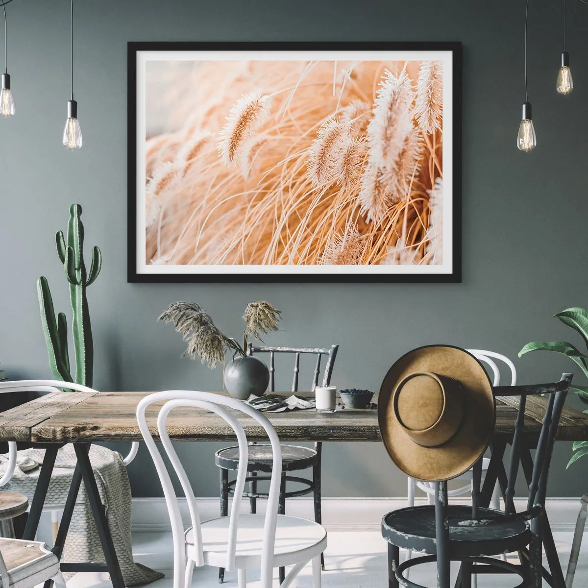 Plakat w czarnej ramie - Złoty szelest traw - 91x61 cm