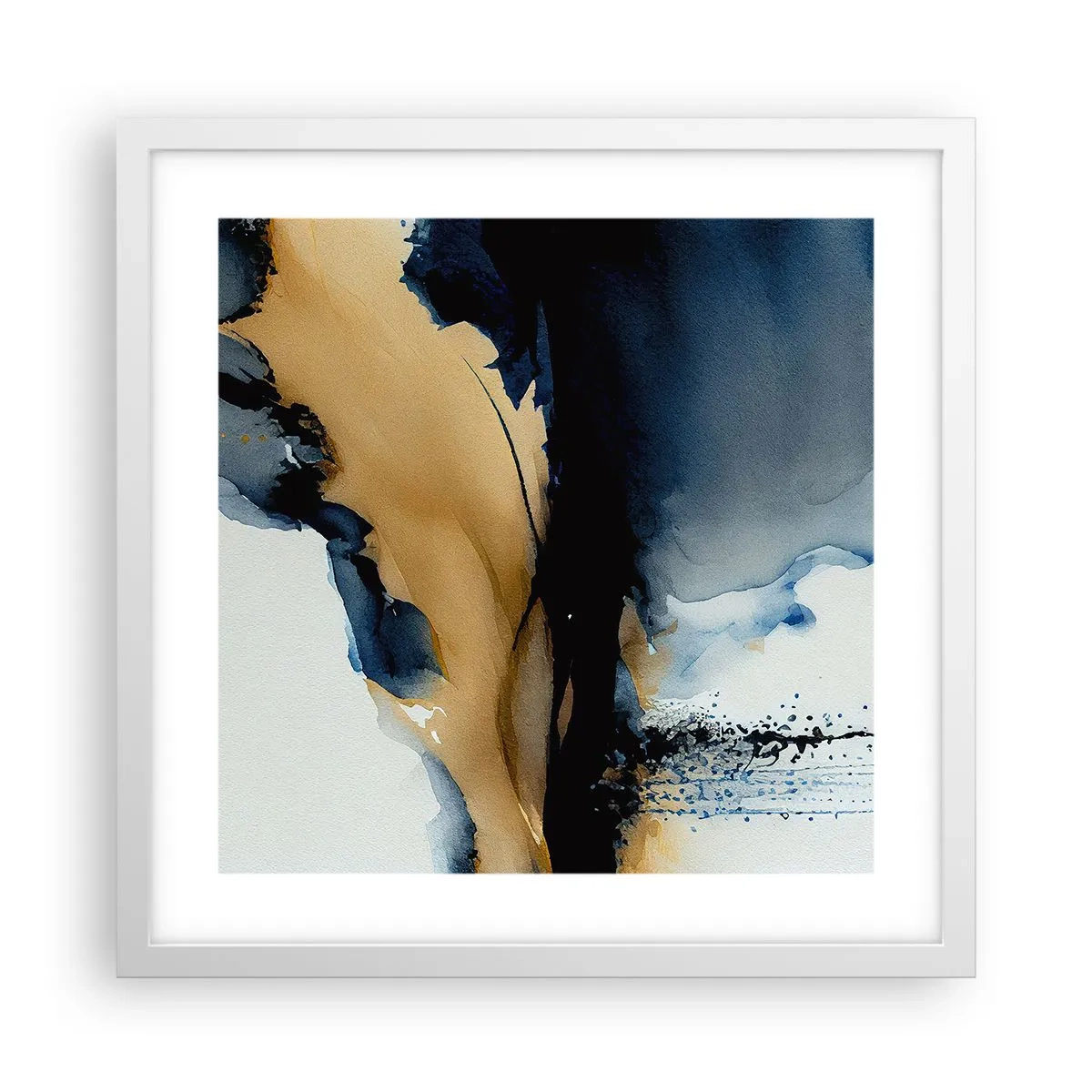 Plakat w białej ramie - Za zasłoną - 40x40 cm