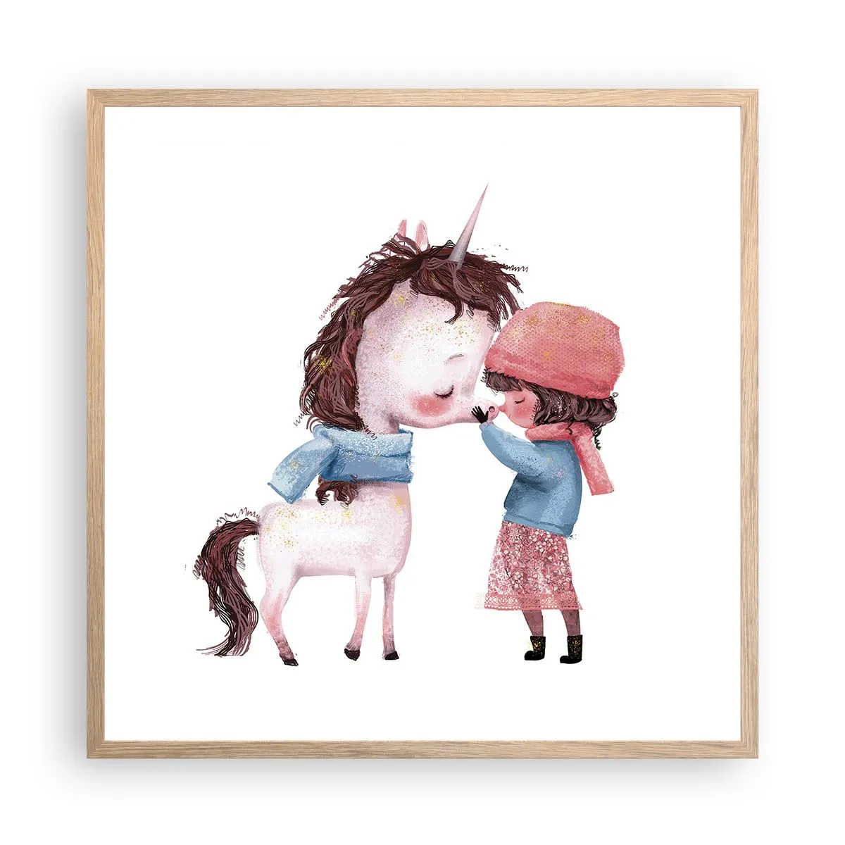 Plakat w ramie jasny dąb - Zimowa opowieść - 60x60 cm