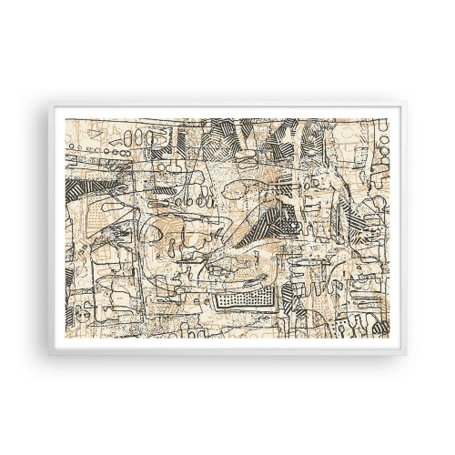 Plakat w białej ramie - Czeka na rozszyfrowanie - 100x70 cm
