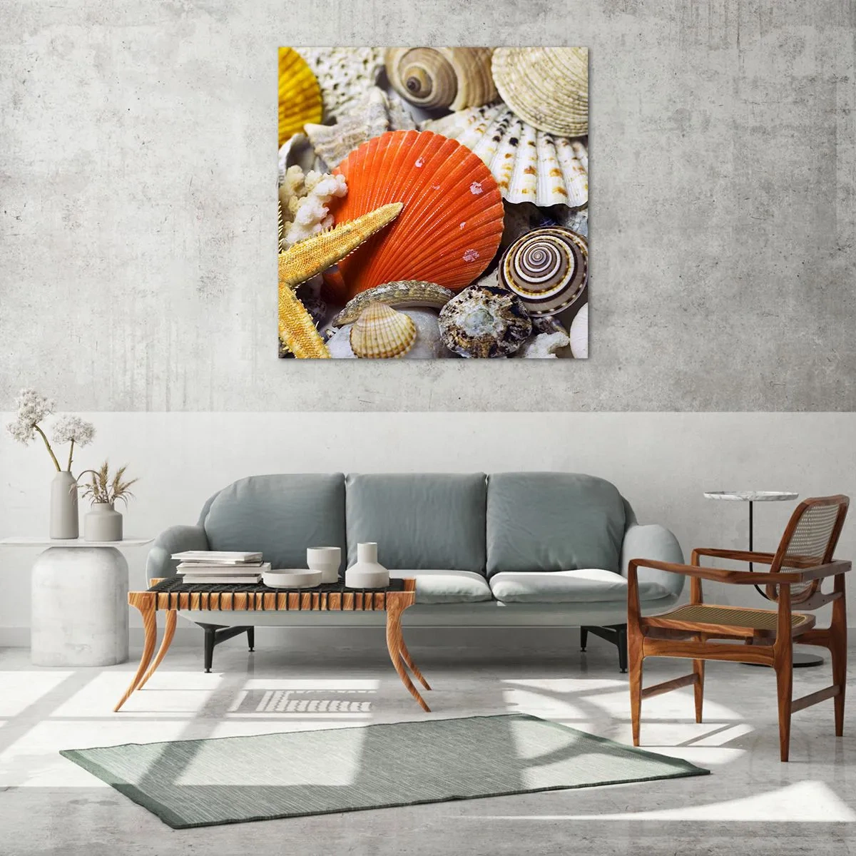 Obraz na szkle - Skarby oceanu - 30x30 cm