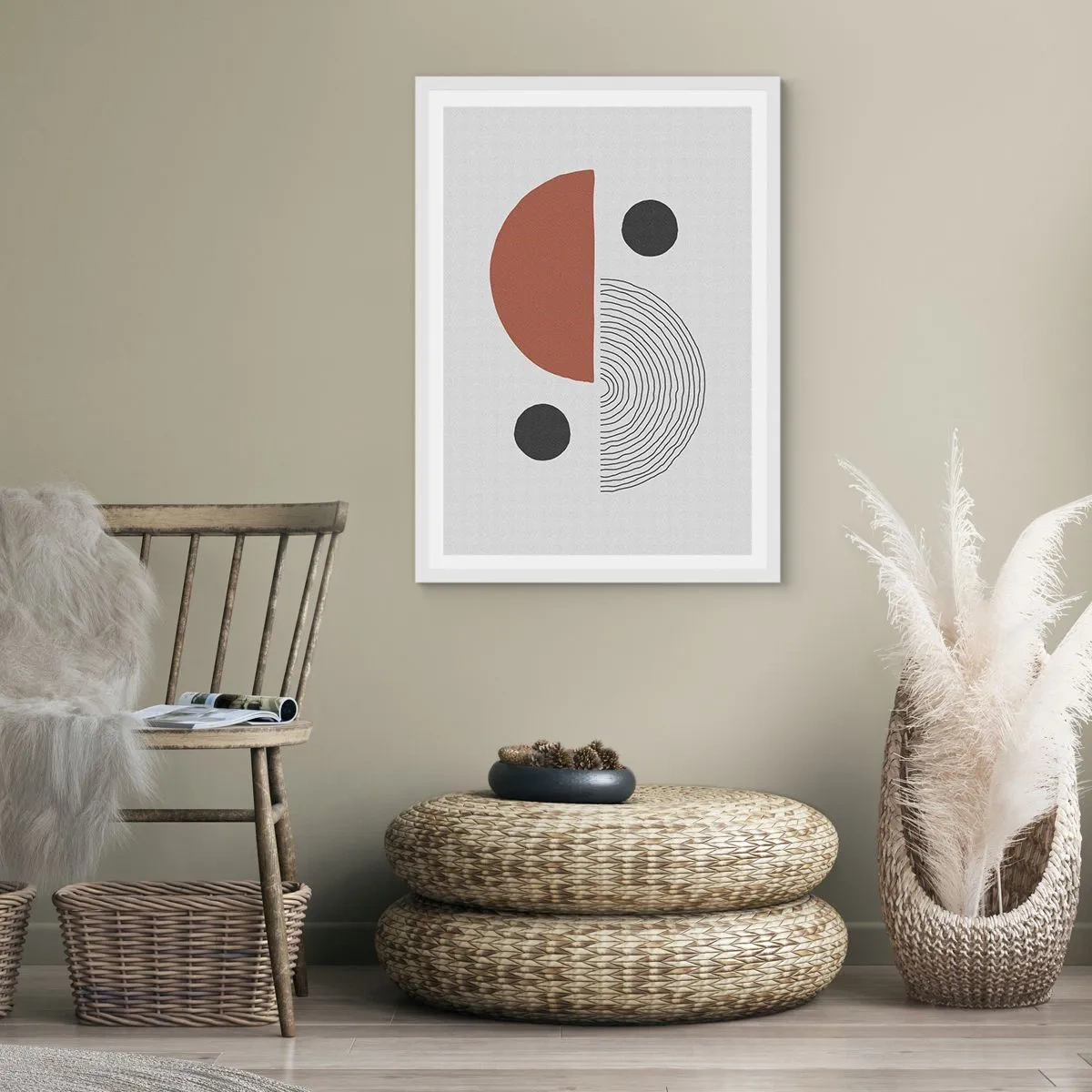 Plakat w białej ramie - Doskonałość koła - 70x100 cm