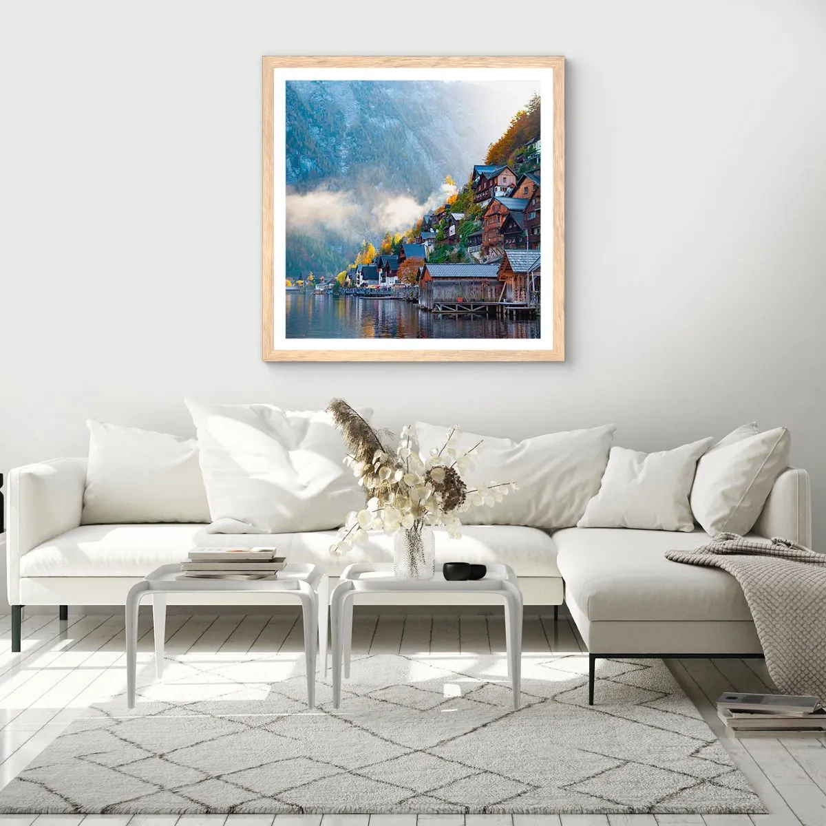 Plakat w ramie jasny dąb - Alpejskie klimaty - 60x60 cm