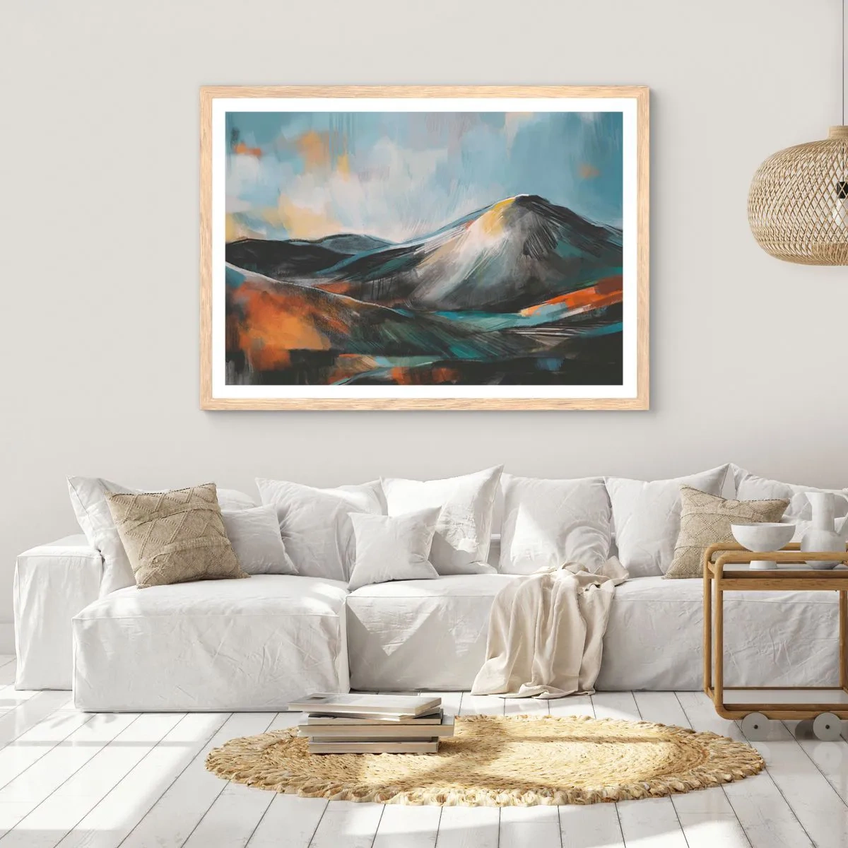 Plakat w ramie jasny dąb - Surowe i piękne - 91x61 cm