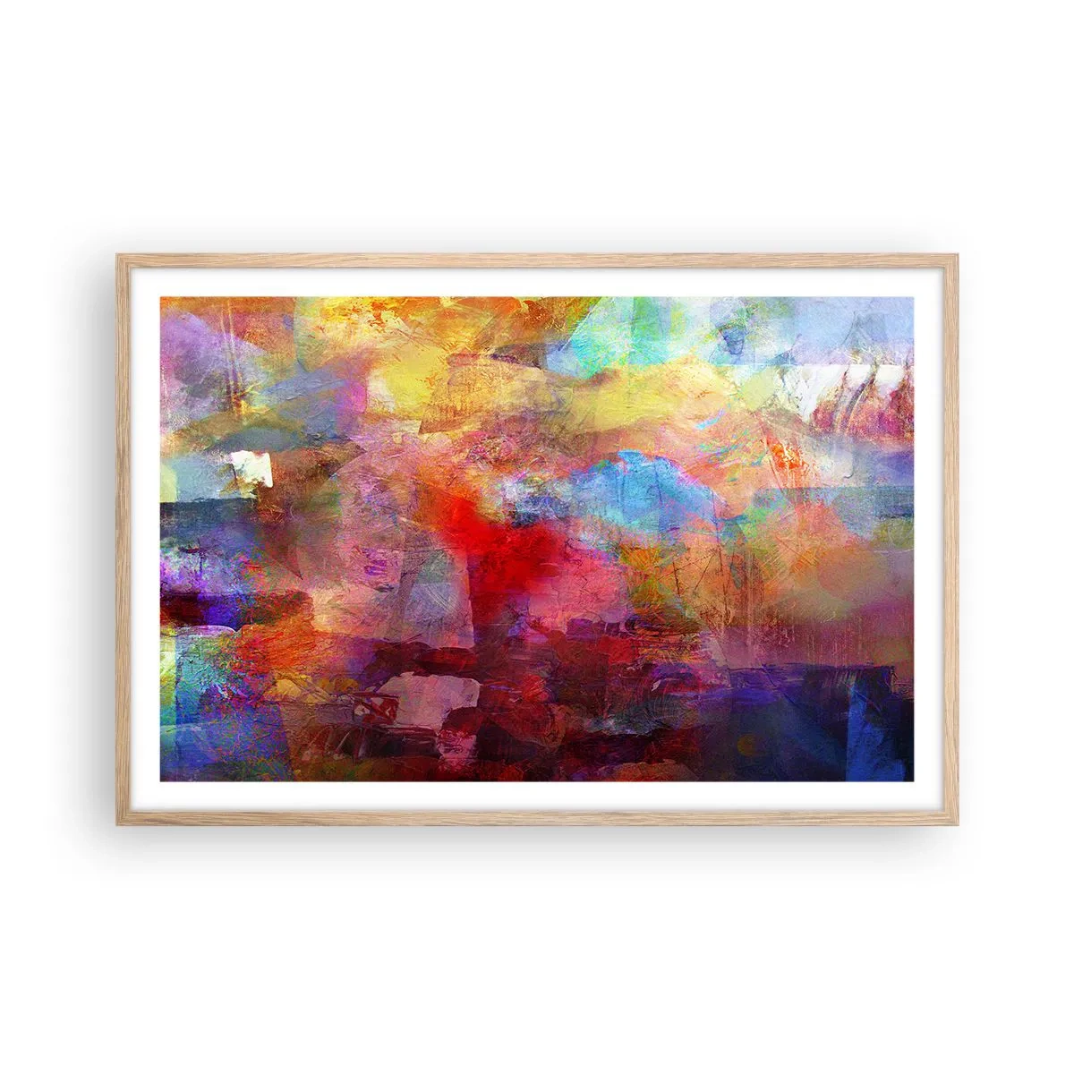 Plakat w ramie jasny dąb - Zajrzeć do środka tęczy - 91x61 cm