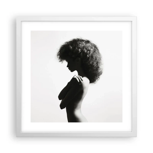 Plakat w białej ramie - Jak kwiat na smukłej łodydze - 40x40 cm