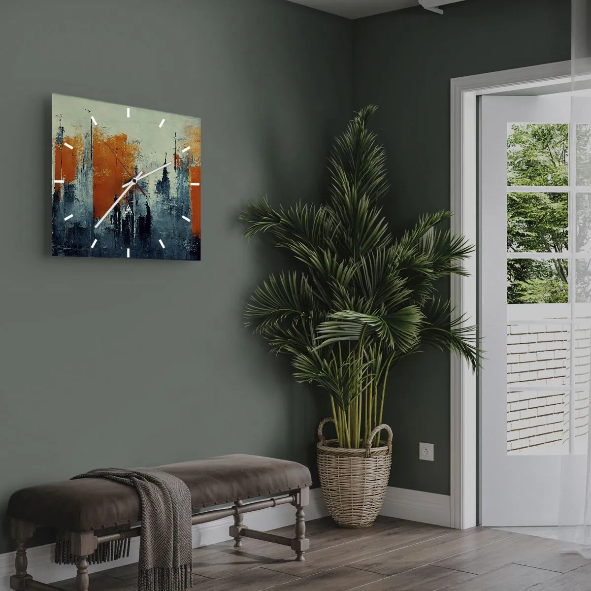 Zegar ścienny - Pejzaż nowoczesny - 40x40 cm