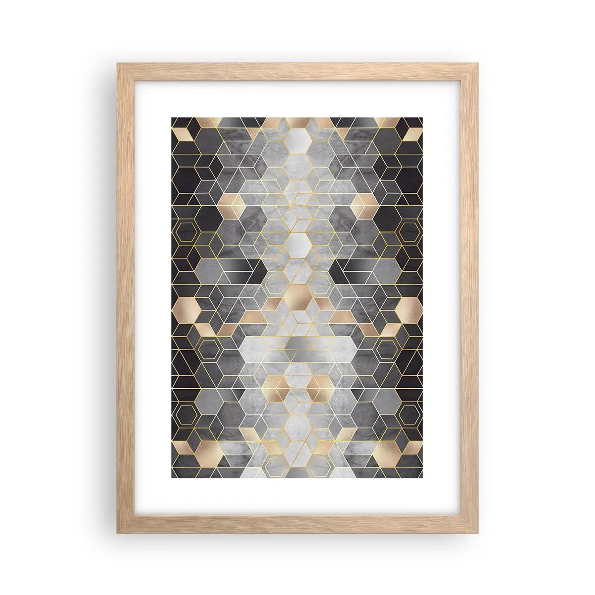 Plakat w ramie jasny dąb - Diamentowa kompozycja - 30x40 cm