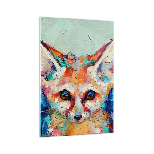 Obraz na szkle - Kolorowy portret fenka w stylu malarstwa ekspresyjnego - 70x100cm - Jesteście na mnie gotowi? - Nowoczesna dekoracja ścienna do salonu i sypialni ARTTOR