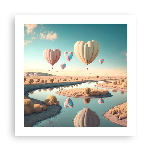 Plakat - Miłość pozwala wznieść się - 50x50 cm