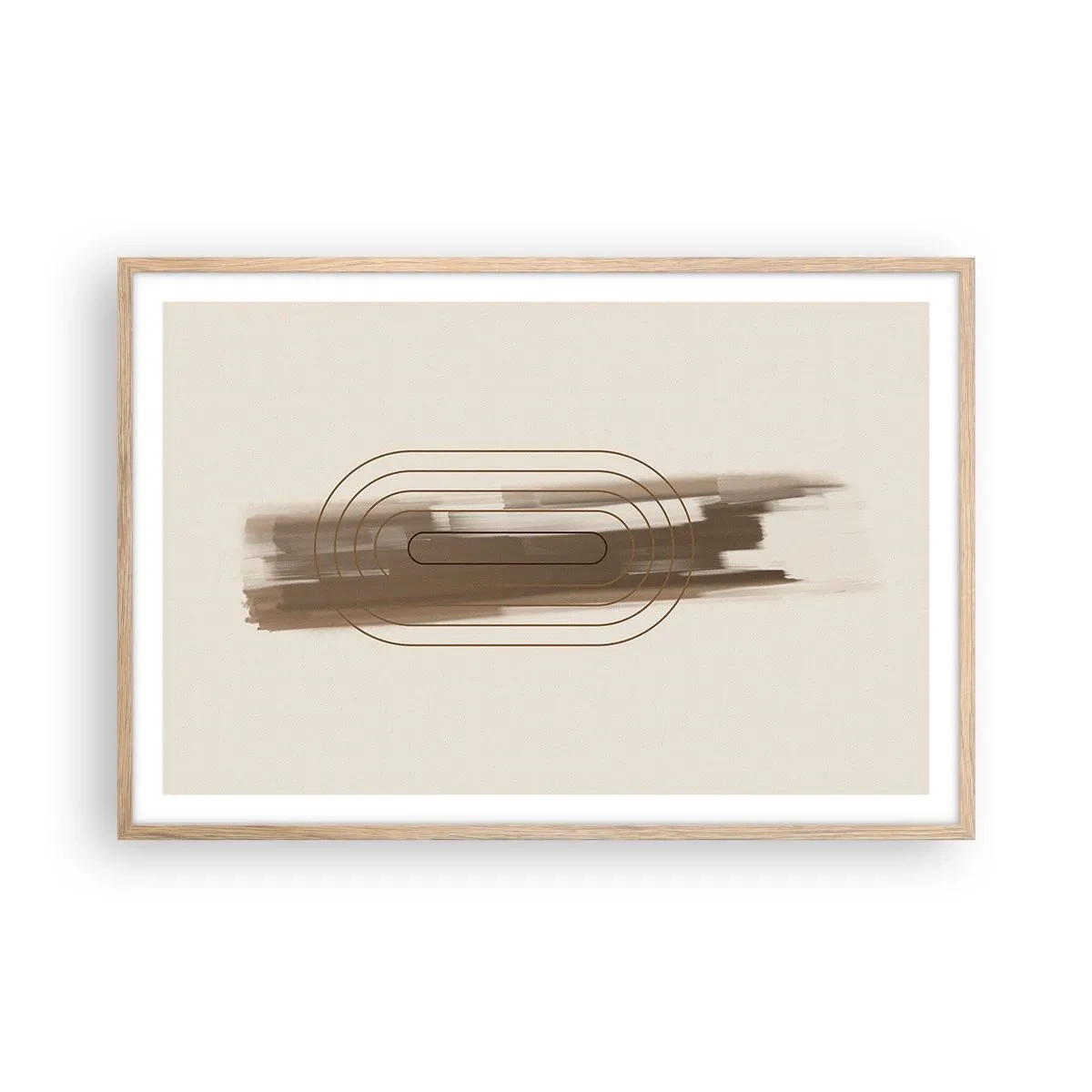 Plakat w ramie jasny dąb - Powiew szarości - 91x61 cm