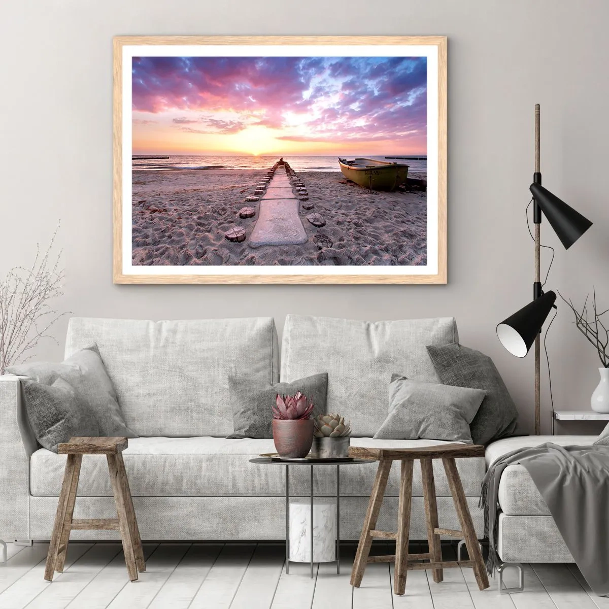 Plakat w ramie jasny dąb - Chwila głębokiego przeżycia - 100x70 cm