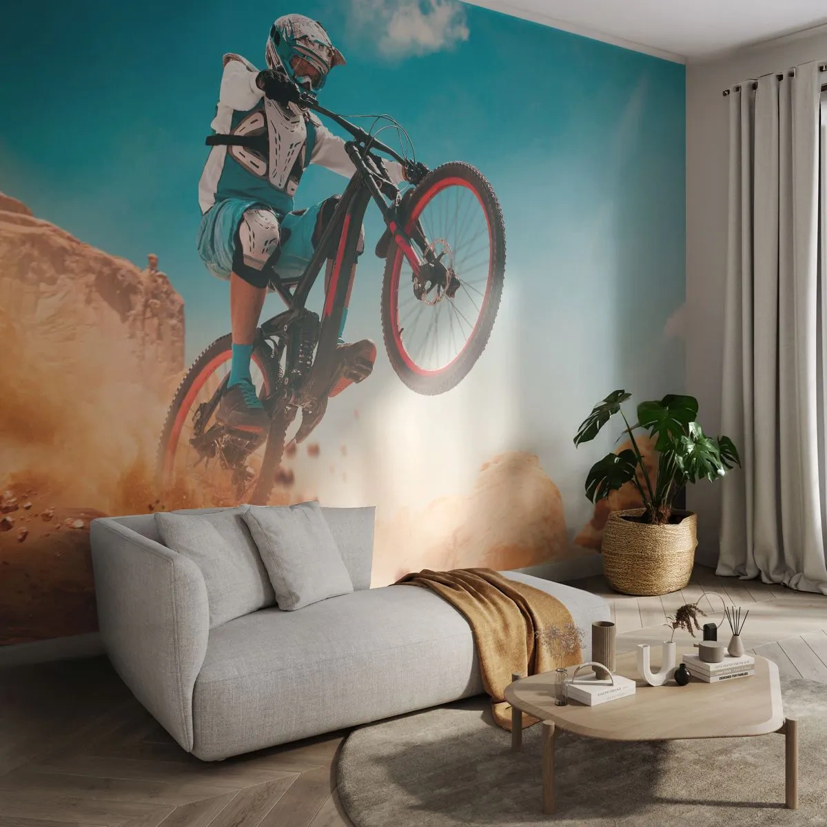 Fototapeta Standard Eco - Rowerowy demon szaleństwa - Rower, Prędkość, Zawody Sportowe - 400x280 cm