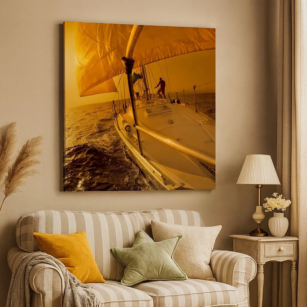 Obraz na płótnie - Złoty wieczór po wielobarwnym dniu - 30x30 cm