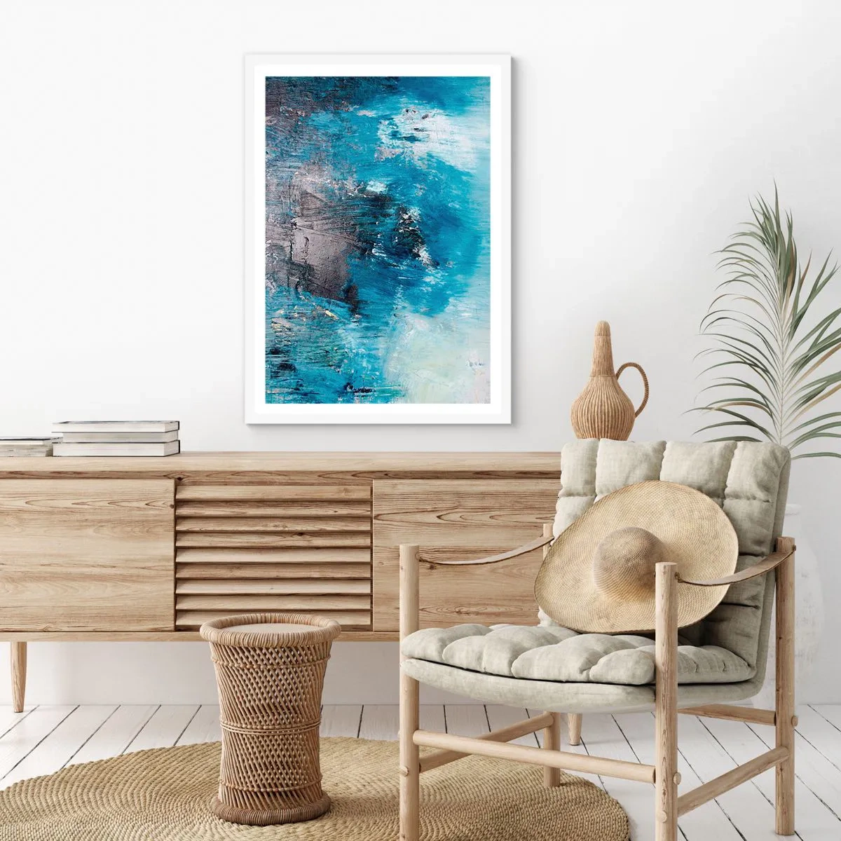 Plakat w białej ramie - Błękitna rapsodia - 61x91 cm