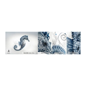 Fototapeta Próbka Samoprzylepna Deluxe Sticker - Subtelny żart natury - Konik Morski, Nadmorski, Rafa Koralowa - 100x30 cm