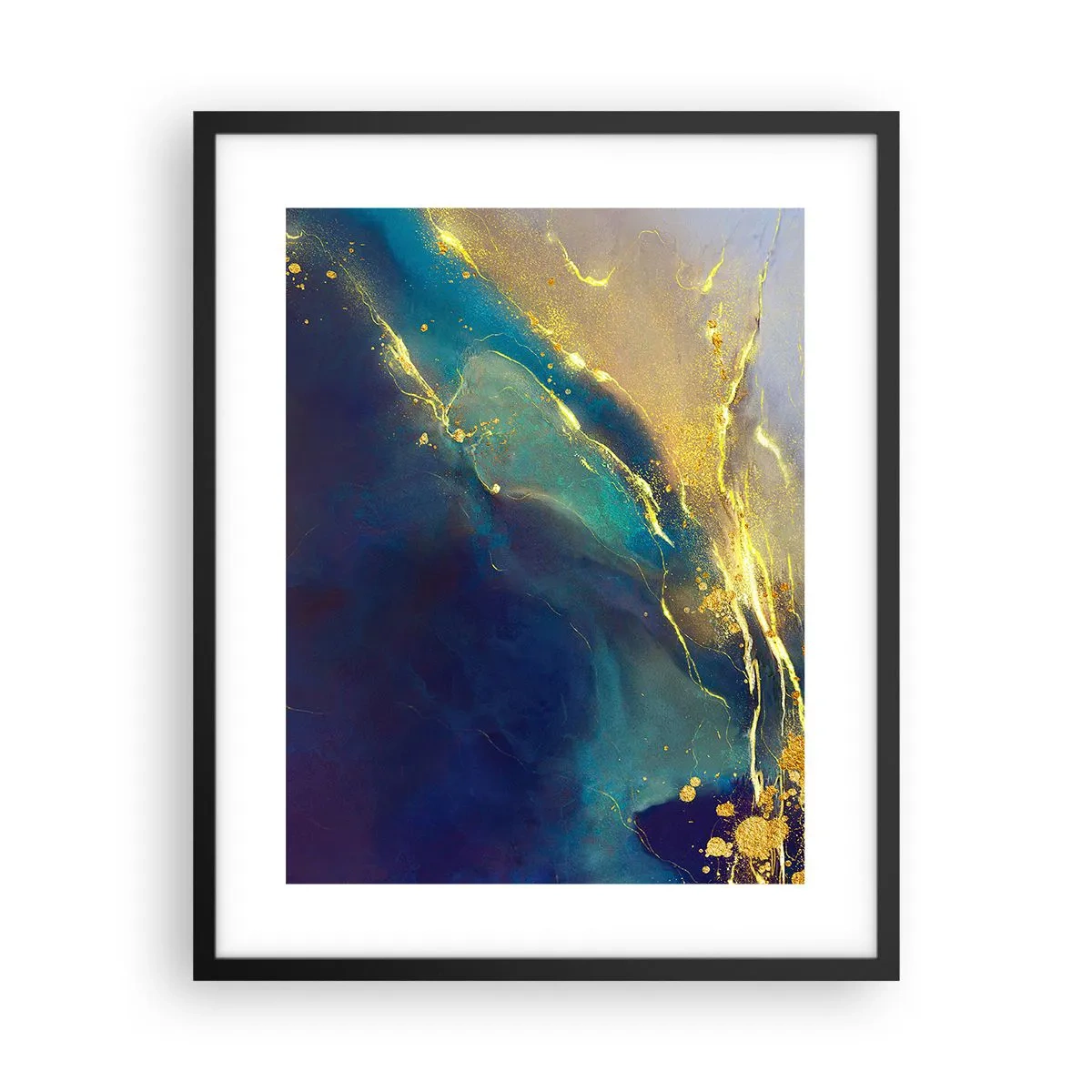 Plakat w czarnej ramie - Złote rozlewisko - 40x50 cm