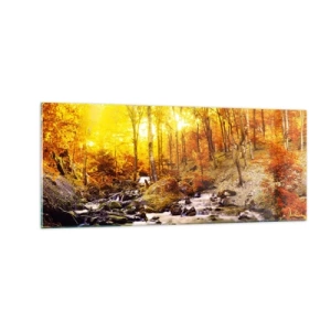 Obraz na szkle - Kamienie oprawne w złoto i platynę - 100x40 cm