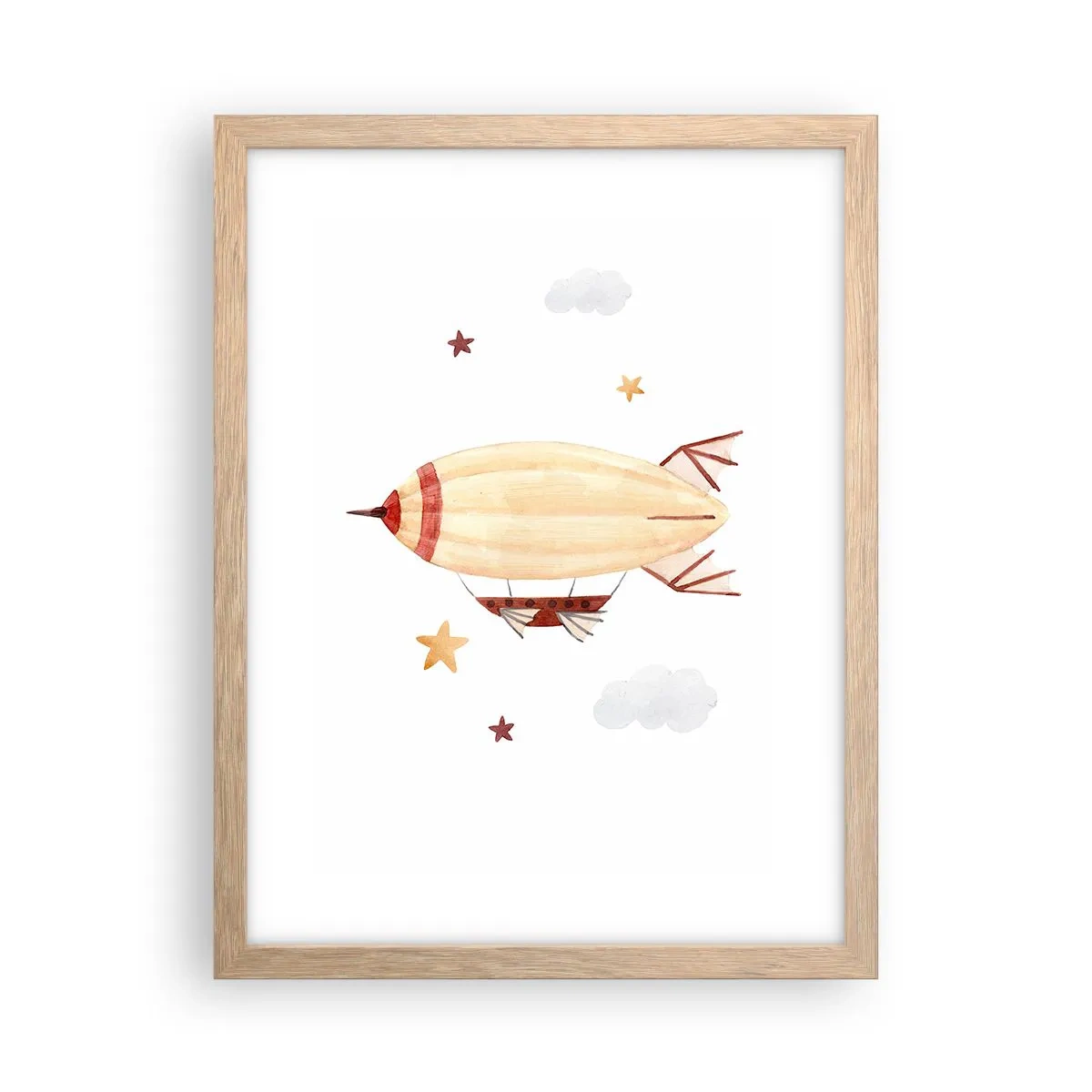 Plakat w ramie jasny dąb - Powietrzny statek - 30x40 cm